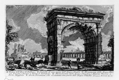 Boog van Gallienus door Giovanni Battista Piranesi